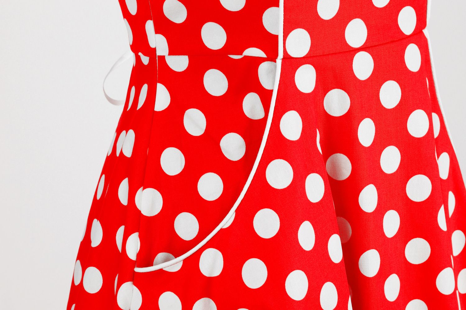 Women Retro Polka Dot Dresses Vintage 1950s Halter Cocktail Prom Dress Red