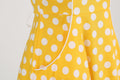 Women Retro Polka Dot Dresses Vintage 1950s Halter Cocktail Prom Dress Yellow