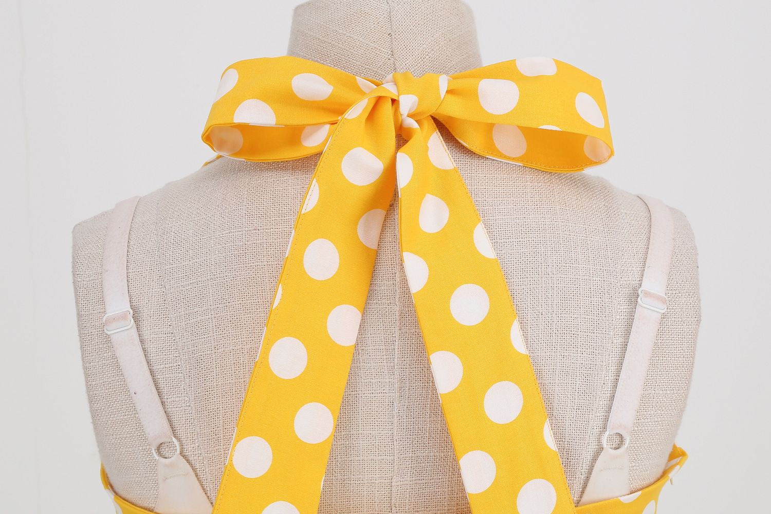 Women Retro Polka Dot Dresses Vintage 1950s Halter Cocktail Prom Dress Yellow