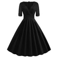 Women Retro Vintage 1950s Vintage Dress Cocktail Swing Party Dress Black