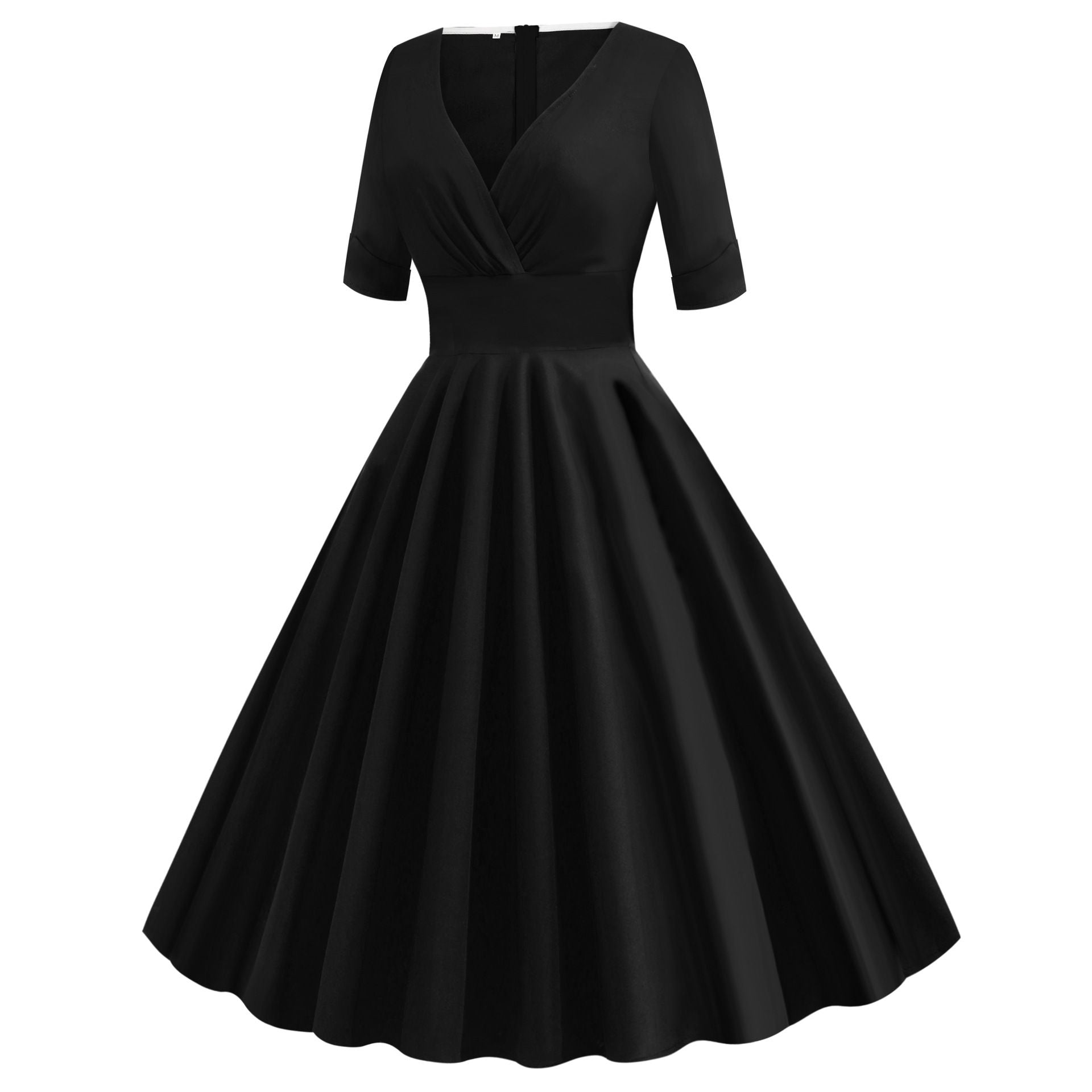 Women Retro Vintage 1950s Vintage Dress Cocktail Swing Party Dress Black