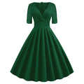 Women Retro Vintage 1950s Vintage Dress Cocktail Swing Party Dress Green