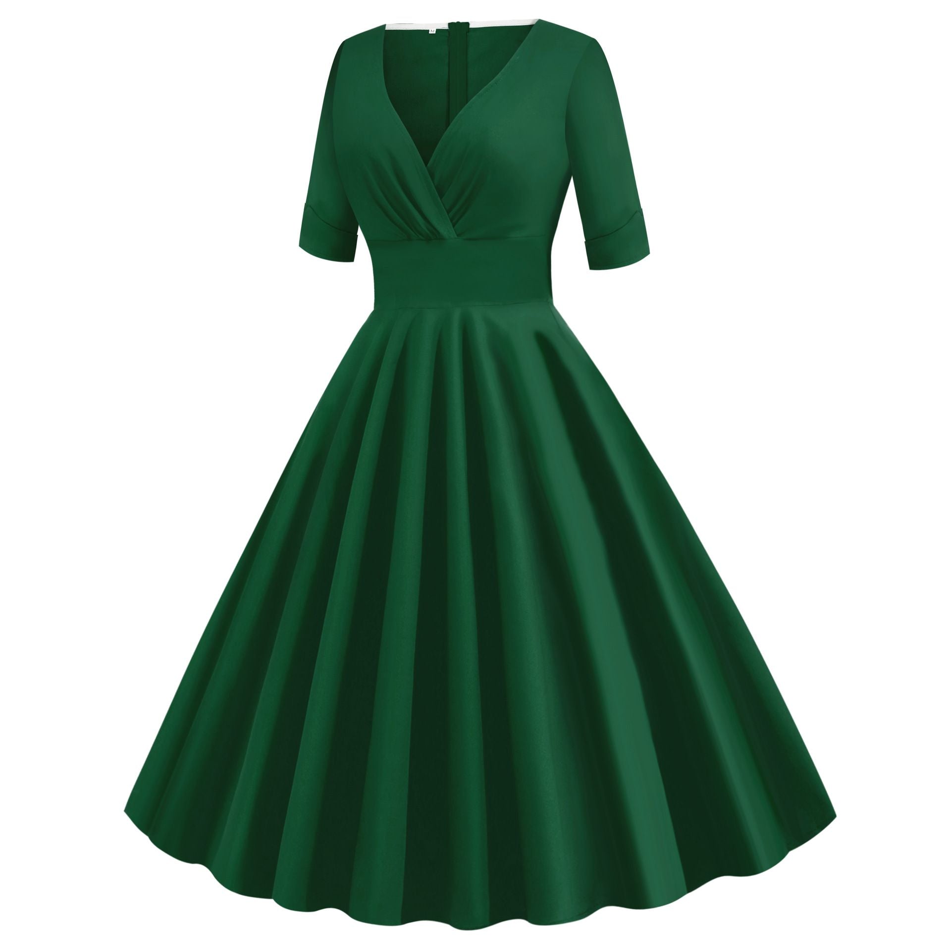 Women Retro Vintage 1950s Vintage Dress Cocktail Swing Party Dress Green