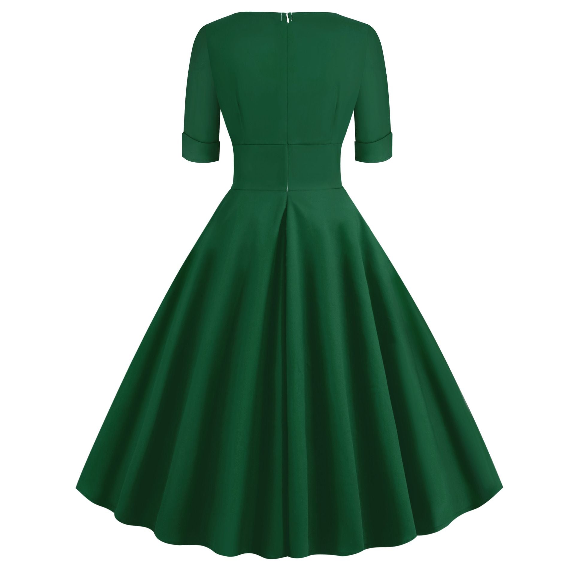Women Retro Vintage 1950s Vintage Dress Cocktail Swing Party Dress Green