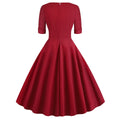 Women Retro Vintage 1950s Vintage Dress Cocktail Swing Party Dress Red
