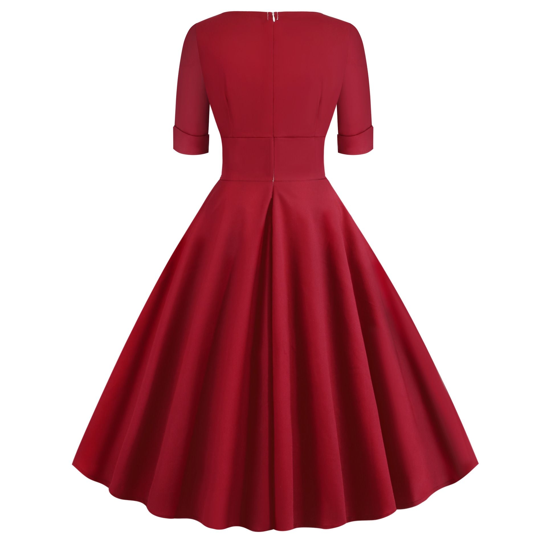 Women Retro Vintage 1950s Vintage Dress Cocktail Swing Party Dress Red