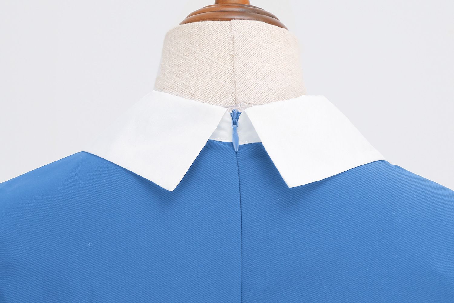 Women Short Sleeve 1950s Retro Vintage Cocktail Party Swing A-Line Work Dress Blue