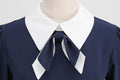 Women Short Sleeve 1950s Retro Vintage Cocktail Party Swing A-Line Work Dress Navy