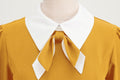 Women Short Sleeve 1950s Retro Vintage Cocktail Party Swing A-Line Work Dress Yellow