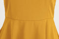 Women Short Sleeve 1950s Retro Vintage Cocktail Party Swing A-Line Work Dress Yellow