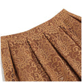 Women Summer Vintage Embroidery Lace Long Skirt Office Lady Half Skirt Brown