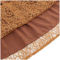 Women Summer Vintage Embroidery Lace Long Skirt Office Lady Half Skirt Brown