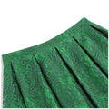 Women Summer Vintage Embroidery Lace Long Skirt Office Lady Half Skirt Green