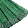 Women Summer Vintage Embroidery Lace Long Skirt Office Lady Half Skirt Green