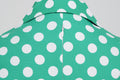 Women V-Neck Cocktail Swing Dress 50s Button Up Rockabilly Prom Dress Green