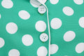 Women V-Neck Cocktail Swing Dress 50s Button Up Rockabilly Prom Dress Green
