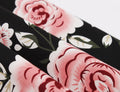 Women Vintage 1950s Cocktail Party Swing Dresses with Ruffle Cap Sleeves V Neck Floral Print Dress Black