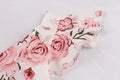 Women Vintage 1950s Cocktail Party Swing Dresses with Ruffle Cap Sleeves V Neck Floral Print Dress White