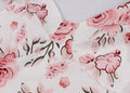 Women Vintage 1950s Cocktail Party Swing Dresses with Ruffle Cap Sleeves V Neck Floral Print Dress White