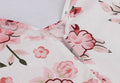 Women Vintage 1950s Cocktail Party Swing Dresses with Ruffle Cap Sleeves V Neck Floral Print Dress White