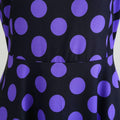 Women Vintage 1950s Retro Polka Dot Print Evening Party Prom Swing Dress Black