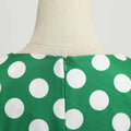 Women Vintage 1950s Retro Polka Dot Print Evening Party Prom Swing Dress Green