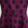 Women Vintage 1950s Retro Polka Dot Print Evening Party Prom Swing Dress Purple
