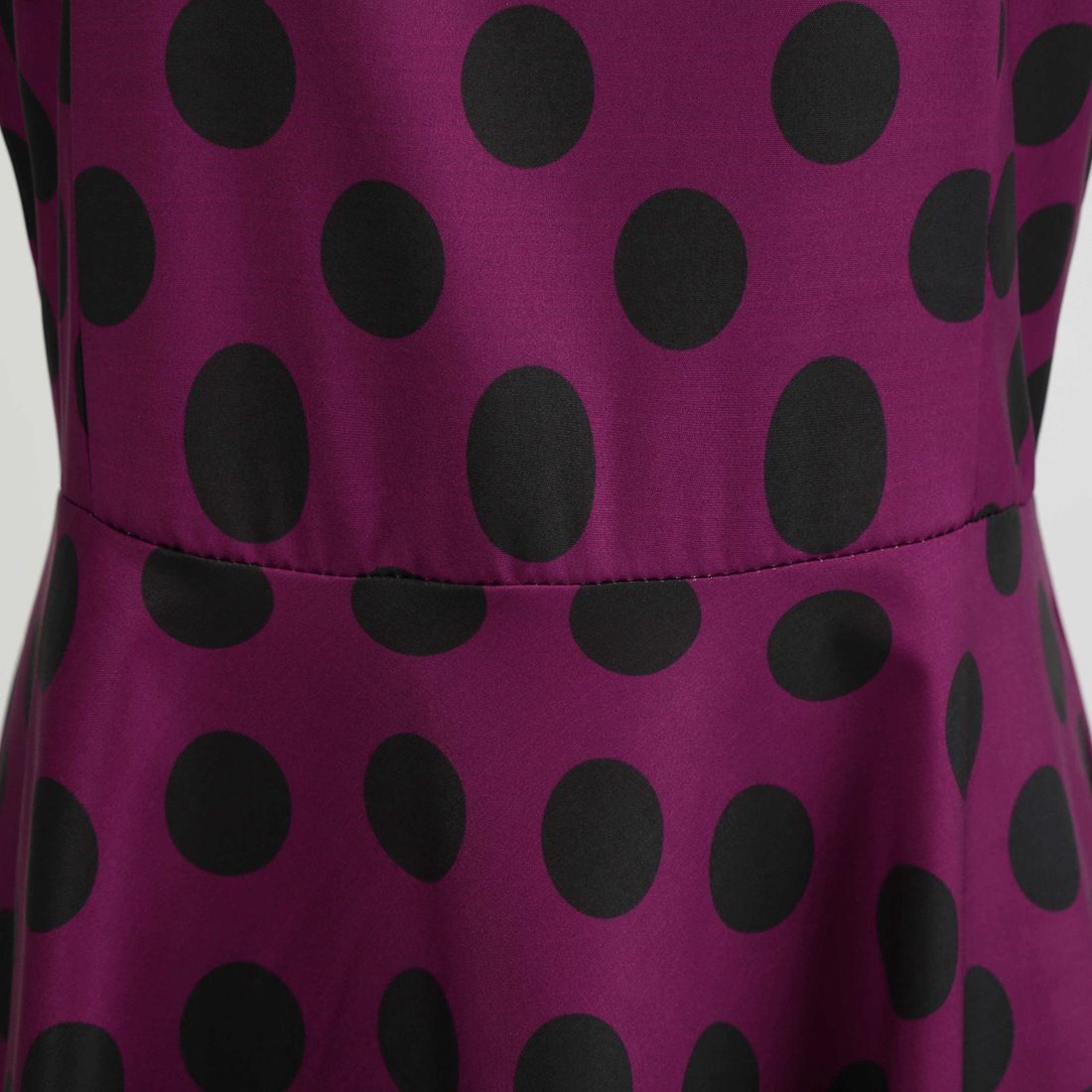 Women Vintage 1950s Retro Polka Dot Print Evening Party Prom Swing Dress Purple