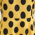 Women Vintage 1950s Retro Polka Dot Print Evening Party Prom Swing Dress Yellow