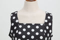 Women Vintage 50s 1950s Dress Square Neck A-line Polka Dot Swing Dresses Black