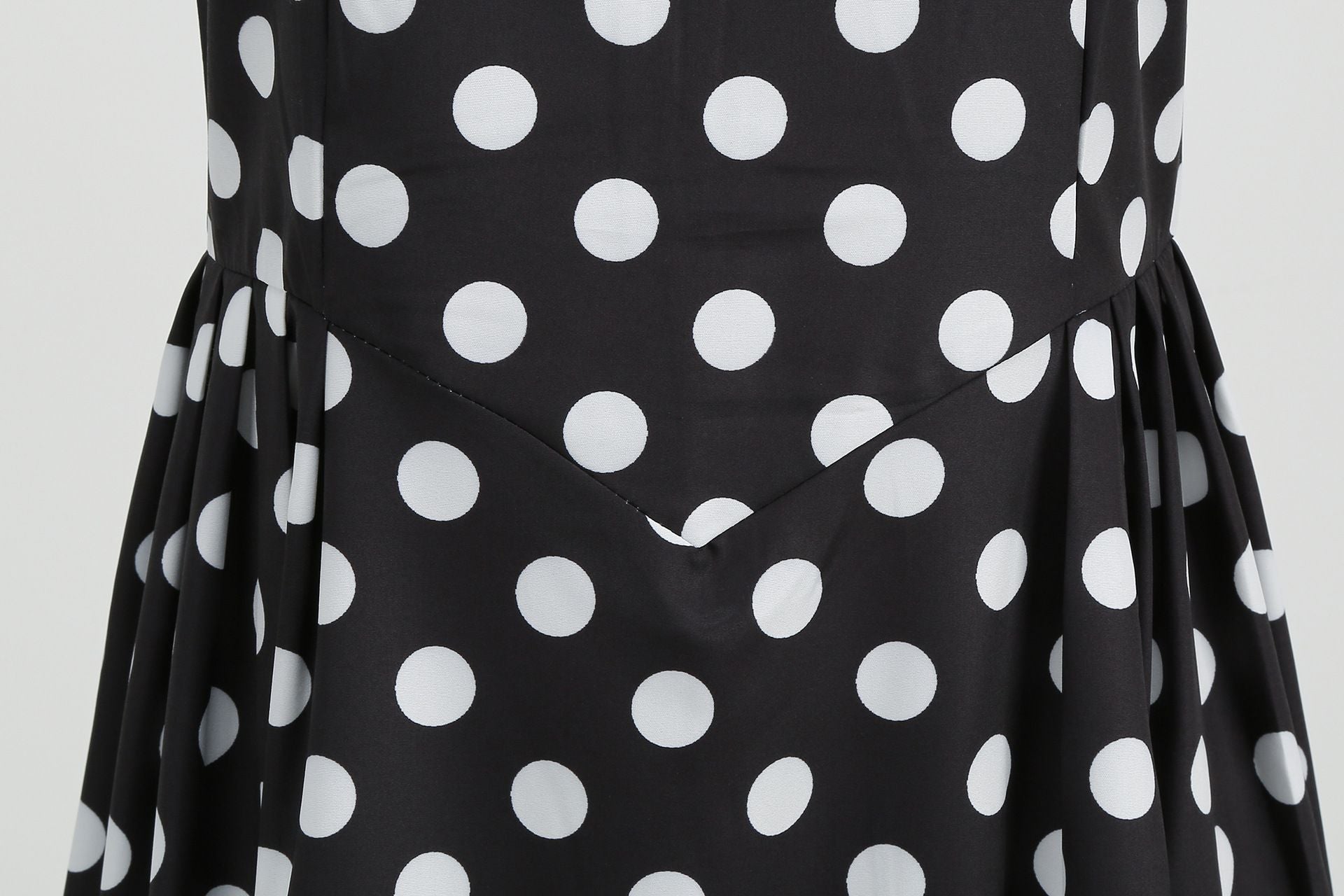 Women Vintage 50s 1950s Dress Square Neck A-line Polka Dot Swing Dresses Black
