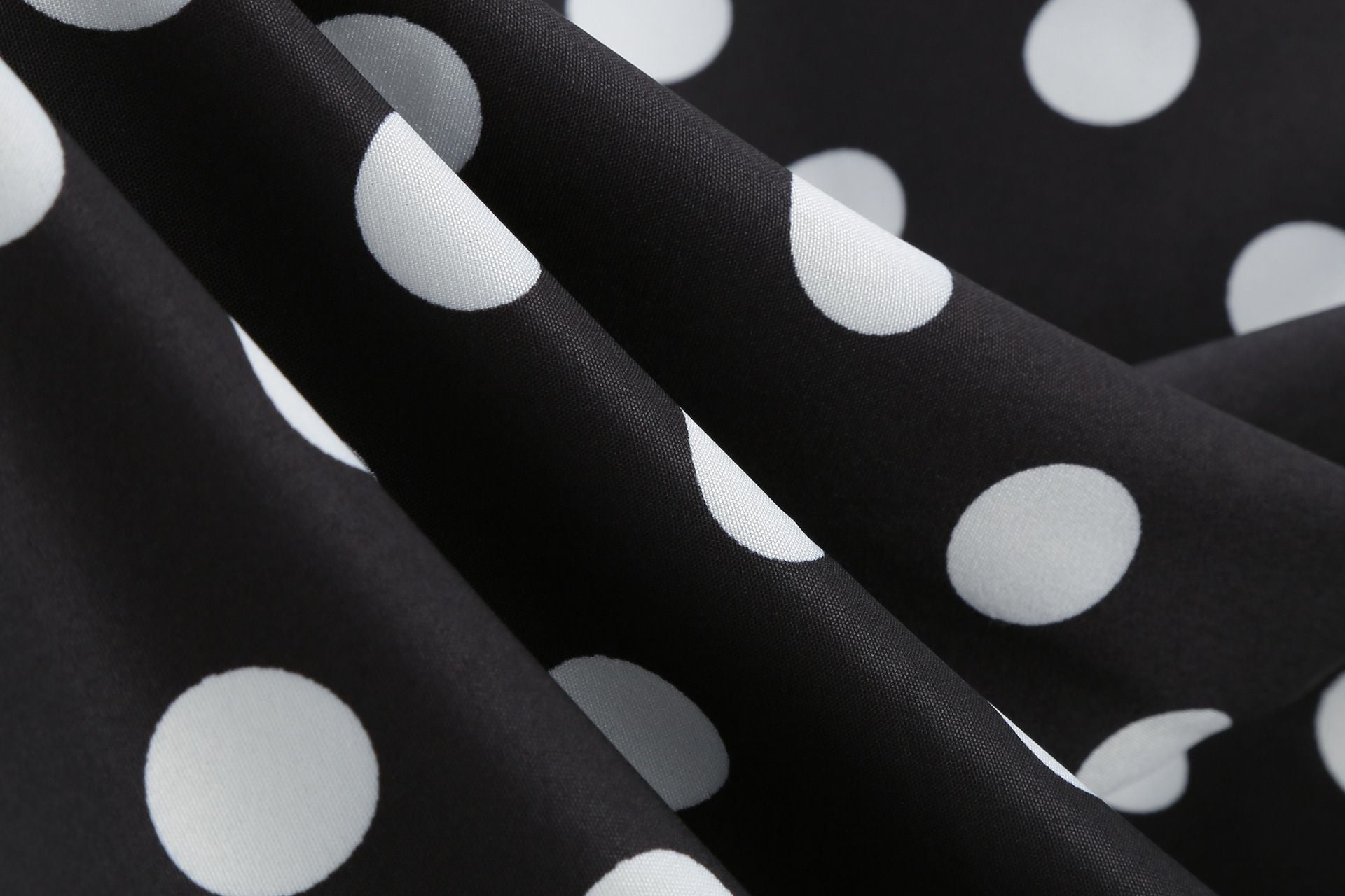 Women Vintage 50s 1950s Dress Square Neck A-line Polka Dot Swing Dresses Black