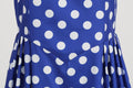 Women Vintage 50s 1950s Dress Square Neck A-line Polka Dot Swing Dresses Blue