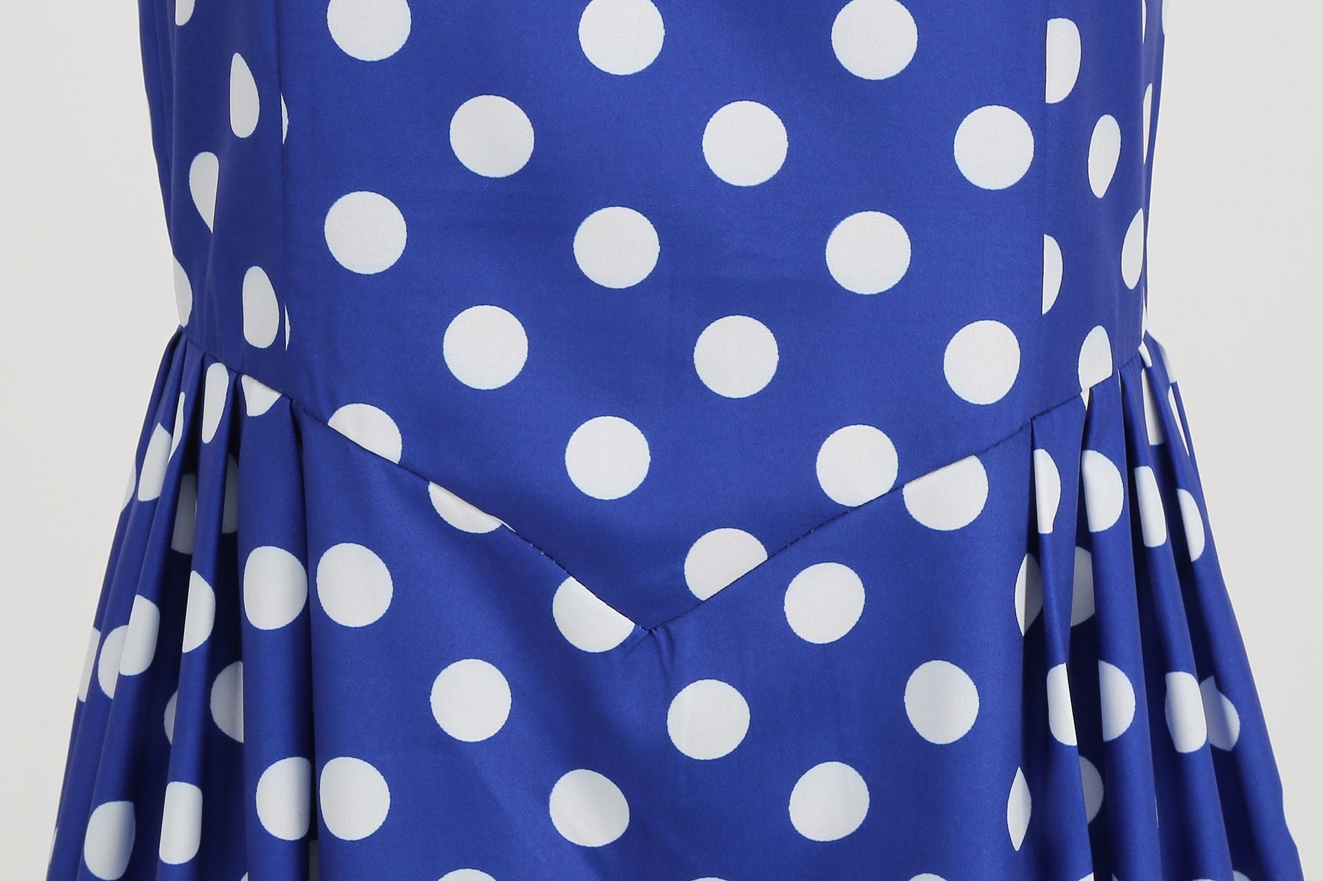 Women Vintage 50s 1950s Dress Square Neck A-line Polka Dot Swing Dresses Blue