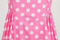 Women Vintage 50s 1950s Dress Square Neck A-line Polka Dot Swing Dresses Pink