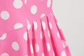 Women Vintage 50s 1950s Dress Square Neck A-line Polka Dot Swing Dresses Pink