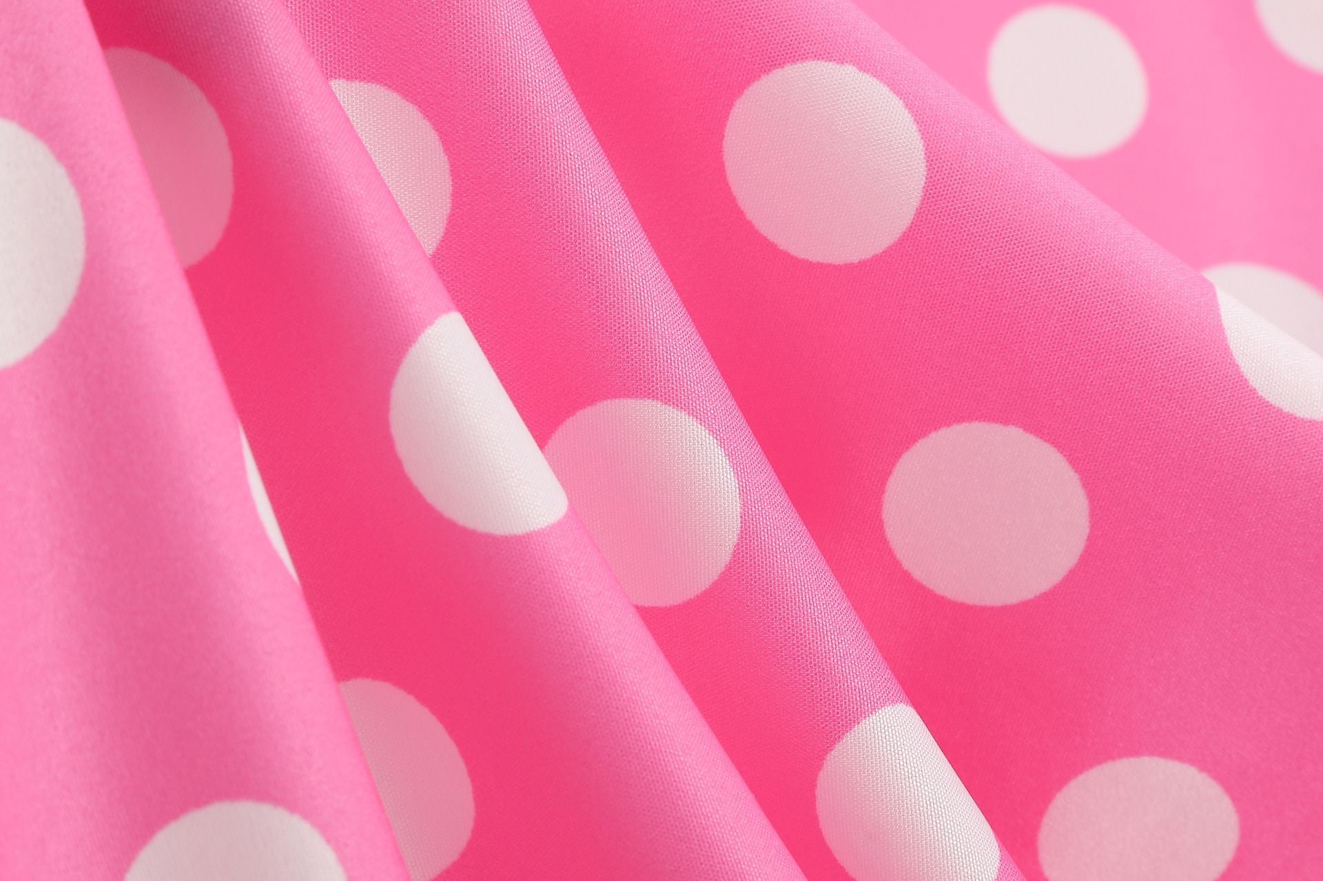 Women Vintage 50s 1950s Dress Square Neck A-line Polka Dot Swing Dresses Pink