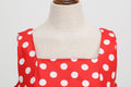Women Vintage 50s 1950s Dress Square Neck A-line Polka Dot Swing Dresses Red