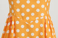 Women Vintage 50s 1950s Dress Square Neck A-line Polka Dot Swing Dresses Yellow