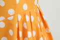 Women Vintage 50s 1950s Dress Square Neck A-line Polka Dot Swing Dresses Yellow