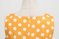 Women Vintage 50s 1950s Dress Square Neck A-line Polka Dot Swing Dresses Yellow