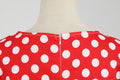 Women Vintage 50s 60s Polka Dot Swing A-line Evening Party Cocktail Dresses Red