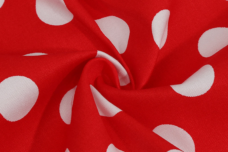 Women Vintage 50s 60s Polka Dot Swing A-line Evening Party Cocktail Dresses Red