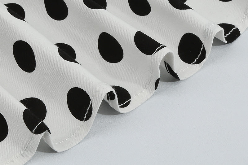 Women Vintage 50s 60s Polka Dot Swing A-line Evening Party Cocktail Dresses White