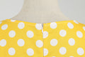 Women Vintage 50s 60s Polka Dot Swing A-line Evening Party Cocktail Dresses Yellow