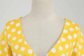 Women Vintage 50s 60s Polka Dot Swing A-line Evening Party Cocktail Dresses Yellow