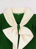 Women Vintage Buttons Down 50s A-Line Casual Prom Swing Dress Green