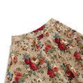 Women Vintage Floral Print A Line Midi Skirt 1950s Circle Skirts Beige