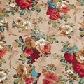 Women Vintage Floral Print A Line Midi Skirt 1950s Circle Skirts Beige