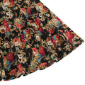 Women Vintage Floral Print A Line Midi Skirt 1950s Circle Skirts Orange